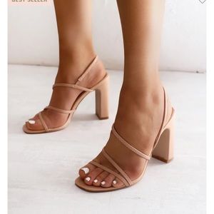 Billini Saint Lizard Heels in Blush